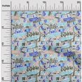 thumbnail image 2 of oneOone Cotton Flex Medium Blue Fabric Writing Text Sewing Fabric By The Yard Printed Diy Clothing Sewing Supplies 40 Inch Wide, 2 of 4