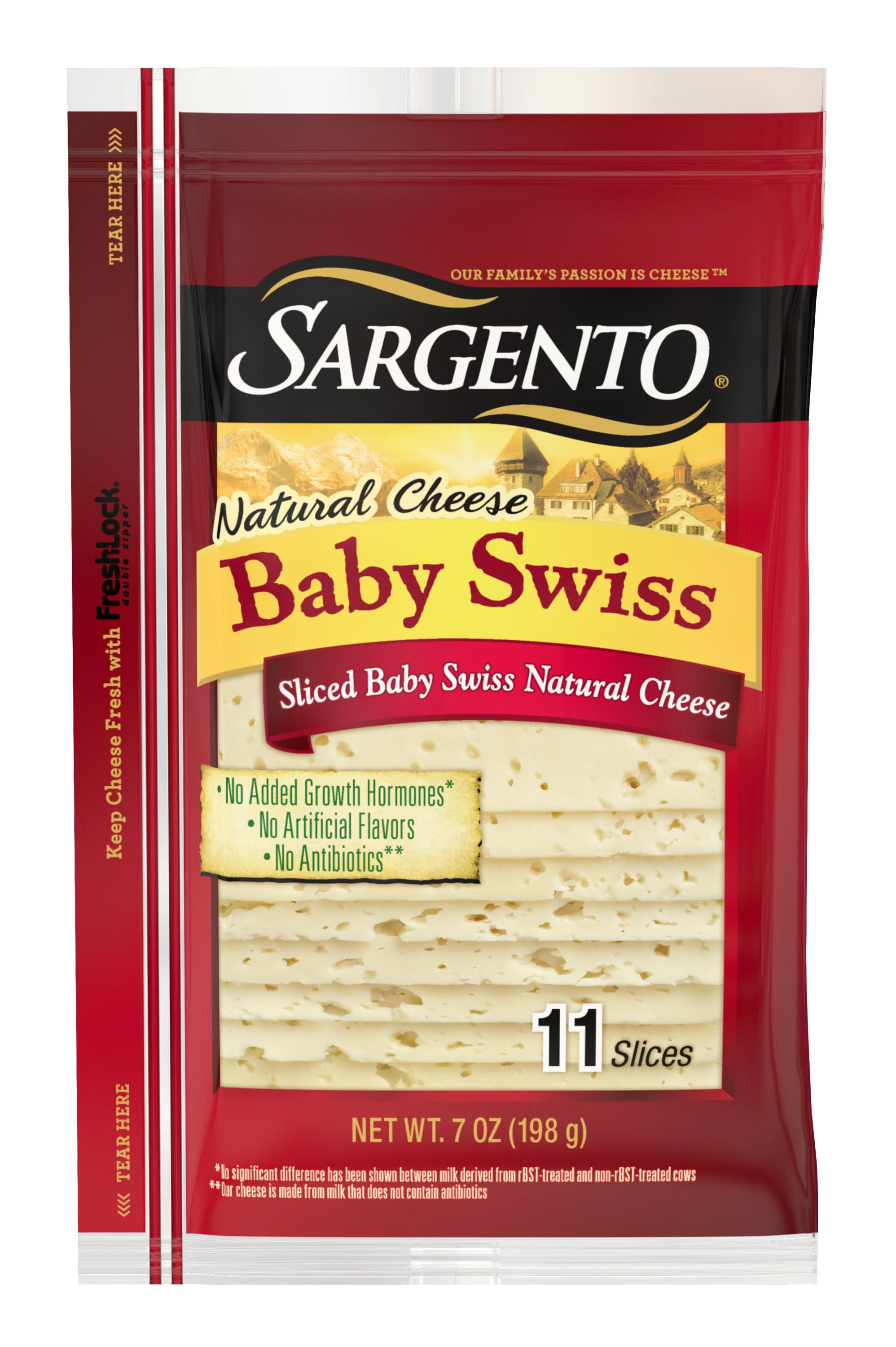 Sargento® Sliced Baby Swiss Natural Cheese, 11 slices