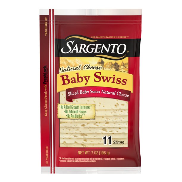 Sargento® Sliced Baby Swiss Natural Cheese, 11 slices