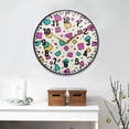 thumbnail image 2 of Yayeee Wall Clock Battery Operated 9.5" Silent Quartz Non-Ticking for Living Room Decor, Beige Retro Pattern, 2 of 8