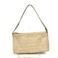 thumbnail image 2 of Pre-Owned FENDI Zucchino Zucca Logo Shoulder Bag Leather Canvas Women's Beige (Good), 2 of 14