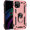 Pink, variant on Entronix Heavy Duty Case Designed for iPhone XR, Rotating Ring Protective Cover, Navy