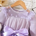 thumbnail image 6 of Sngxgn Girls Dresses Short Sleeve Stretch A-line Solid Color Dress for Toddler(Purple,90), 6 of 8