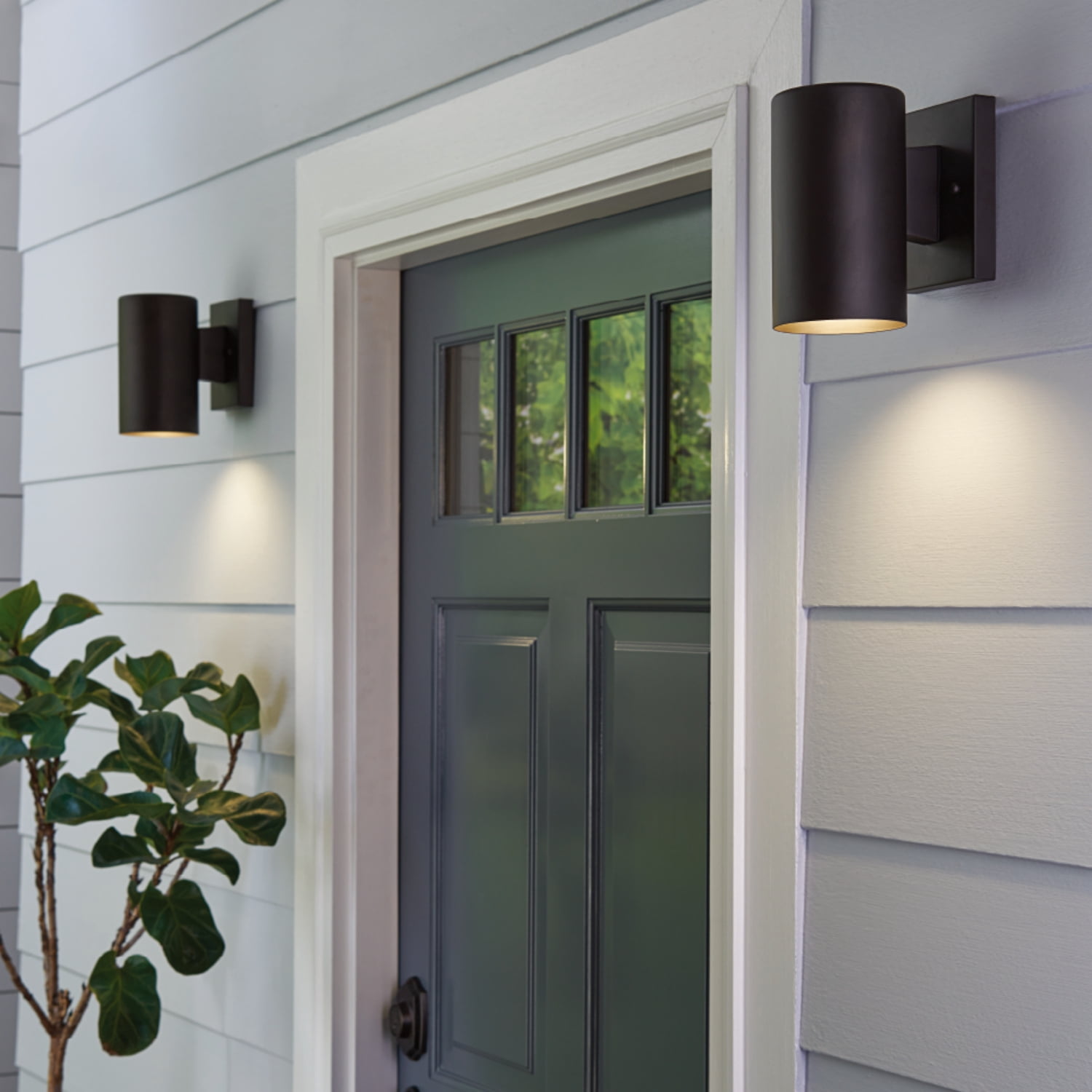BH&G Stylish Cylinder Sconce Wall Light, E26 Base, Indoor/Outdoor Lighting Fixture, A19 60W Eqv