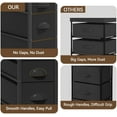 thumbnail image 6 of 5 Drawer Narrow Dresser Slim Cabinet Skinny Storage Tower Chest, Ideal for Small Spaces Bathroom Bedroom, Between Washer and Dryer, Lightweight Mobile on Wheels, Sturdy Fabric Drawers, Black, 6 of 9