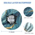 thumbnail image 3 of Shower Caps,Blue Gold Marble Pattern Waterproof Shower Cap for Women 4 Pieces,Double Reusable Hair Cover for Shower PEVA Elastic Stretch Hem, 3 of 7