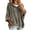 Gray, variant on FAHUOMU Women's Pullover Hoodies Three Quarter Sleeve Drawstring Velour Tops Casual Loose Fit Warm Fall Winter Clothes