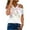 Pink, variant on Fesfesfes Shirts for Women Fashion Summer Printed Regular Starpless Mesh Short Sleeves V Neck Top Women Workout Tops S(US:4)
