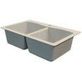 thumbnail image 4 of Transolid Aversa 33in x 22in silQ Granite Drop-in Double Bowl Kitchen Sink with 3 CBD Faucet Holes, in Cafe Latte, 4 of 4
