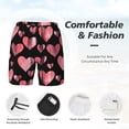 thumbnail image 2 of Kdxio Hearts Print Men's Swim Trunks with Compression Liner 7 Inch Inseam Quick Dry Swim Shorts, 2 of 5