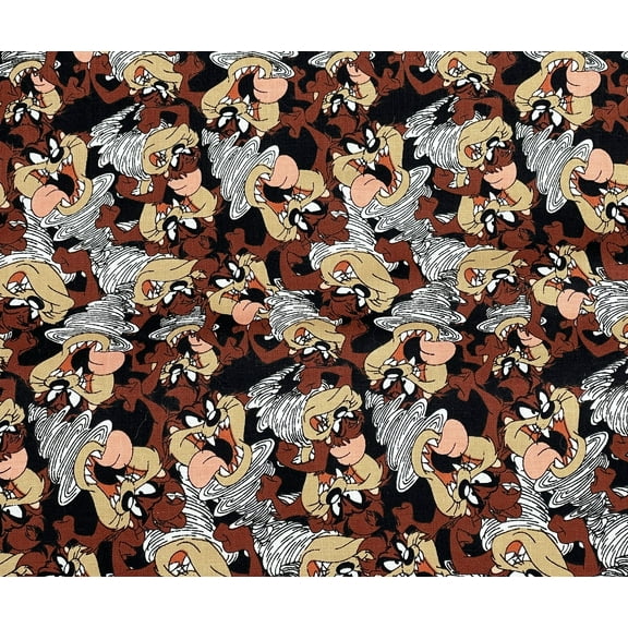 Looney Toons Tasmanian Devil All Over  Fabric By the Half Yard