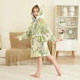 thumbnail image 4 of FORMRS Niños Bathrobe Unisex Hooded Robe Soft Plush Pajamas Sleepwear, Size 7-9T, Yellow Floral Rabbit, 4 of 7