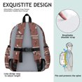 thumbnail image 5 of Football Stripe Brown Pattern Cute School Backpack with Padded Back and Adjustable Shoulder Straps 13.4"x11"x4.7", 5 of 5