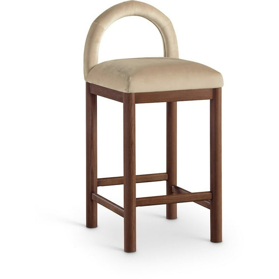 Meridian Furniture Conrad Beige Velvet Counter Stool