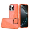 thumbnail image 3 of Allytechgroup Shockproof Case for Apple iPhone 16 Pro Max, Compatible with MagSafe iPhone 16 Pro Max Cover with Glitter Camera Frame, Transparent TPU iPhone 16 Pro Max Case with Wrist Strap, Orange, 3 of 5