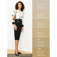 thumbnail image 6 of Women's Office Work Pencil Skirt Stretch High Waist Below Knee Bodycon for Business Casual, 6 of 10