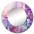 thumbnail image 2 of Designart "Abstract Shapes with Lilac Lattices I" Abstract Shapes Rund Mirror For Wall Decor - Large Purple Round Print Mirror - Round Modern Mirror - Wall Mounted Round Large Mirror - 23" x 23", 2 of 6