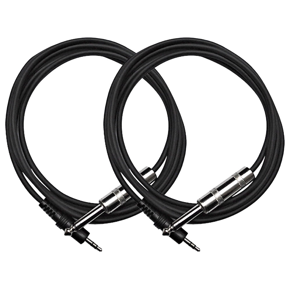 Seismic Audio SA-iSTMO6-2Pack Pair of 6-Feet Stereo 1/8-Inch TRS to Mono 1/4-Inch TS Patch Cables