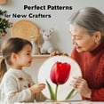 thumbnail image 5 of Red Tulips Flower Stamped Cross Stitch Kits for Beginners with Hoop Simple Patterns 11CT Counted Embroidery Needlepoint Crafts Arts for DIY Enthusiasts and Home Decor 26x26cm, 5 of 8
