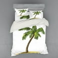 thumbnail image 2 of Ambesonne Tropical Bedding Set 3 Pcs, Cartoon Palm Trees, Twin, Green Brown, 2 of 3