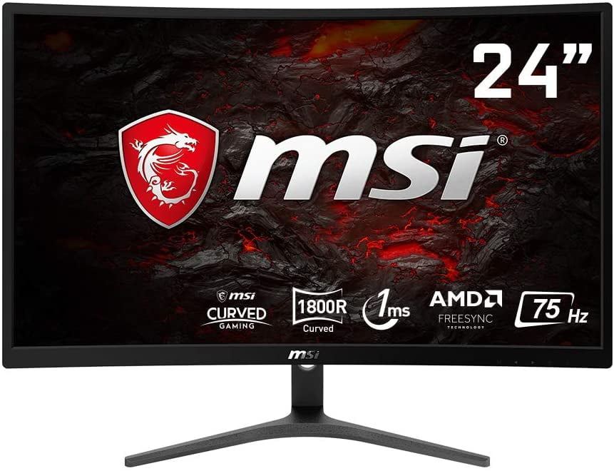 Msi Opix G241vc 23 6 Fhd 19 X 1080 1ms 75hz Hdmi Dp Curved Gaming Monitor Factory Refurbished Walmart Com
