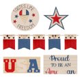 thumbnail image 2 of Huge Memorial Day Savings! Suncoda 4th of July Decorations, Patriotic Decorations Independence Day Wooden Ornaments, Hanging Ornaments for Tree or Tiered Tray Decorations, 2 of 4
