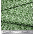 thumbnail image 2 of Soimoi Green Georgette Viscose Fabric Filigree Damask Printed Fabric 1 Yard 42 Inch Wide, 2 of 3