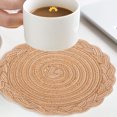 thumbnail image 3 of WKSCLPAI Ramie Cotton Yarn Table Mats Hand-woven, 7.1" x 7.1" Insulated Tea Coasters, Cute Placemat with Lace, Holiday Party Table Decoration Mats for Fall, 3 of 5