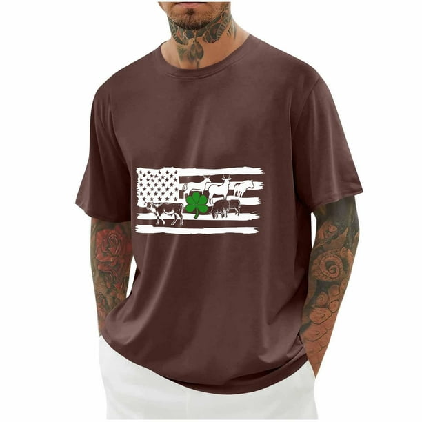 Tops para hombre, blusas y camisas de cuello redondo y manga corta para hombre, blusas casuales de moda con cuello redondo y manga corta para hombre, blusas para hombre