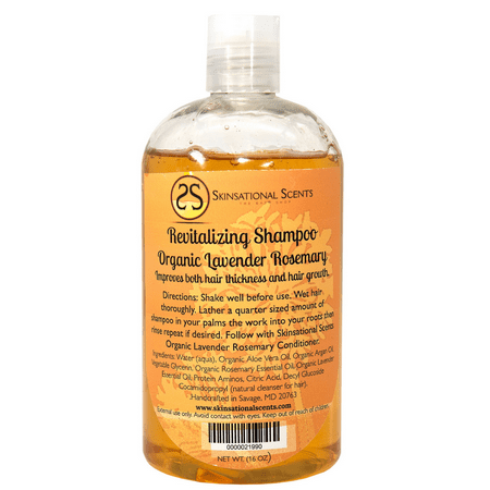 Skinsational Scents Organic Lavender Rosemary Shampoo for All Hair Types : Soothing