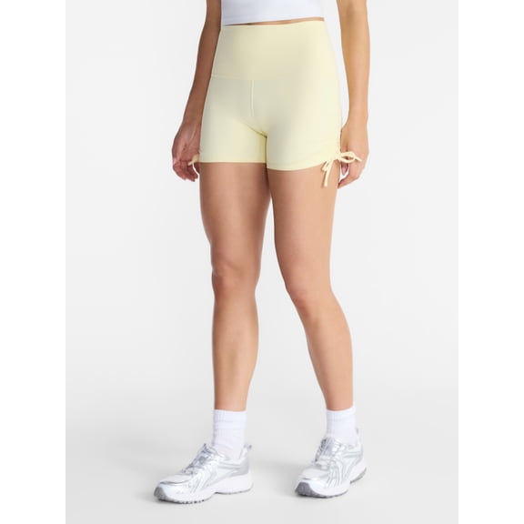 Avia Women's Side Ruched Bike Shorts, 4" Inseam, Sizes XS-XXXL