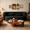Black, variant on 78” Teddy Floor Sleeper Sofa Bed, Modern 2 in 1 Full Size Foldable Mattress with 2 Pillows, Convertible Boneless Couch with Deep Seat for Living Room, No Assembly Required