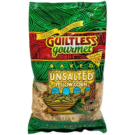 Guiltless Gourmet Unsalted Yellow Corn Tortilla Chips, 7 oz (Pack of 12
