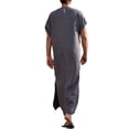 thumbnail image 2 of ZAXARRA Robe Ethnique pour Hommes Manches Courtes Retroussables Couleur Unie Kaftan Col en V, 2 of 10