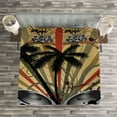 thumbnail image 3 of Ambesonne Modern Quilted Bedspread Set 3 Pcs, Palm Trees Music Party, King Size, Hunter Green Black, 3 of 3