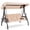 Khaki, variant on Homrest 3 Person Patio Outdoor Porch Swing with Adjustable Canopy, Backrest, Swing Bed with Stand for Garden,Deck