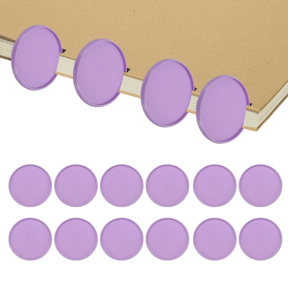 54mm Plastic Book Binding Discs, 12 Pack Discbound Expansion Discs Round Binder Rings for DIY Notebook Planner, Purple