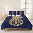thumbnail image 3 of Full Quilt Set 78''x90'', Pineapple Lightweight Bedspread Coverlet Set with 2 Pillow Shams, Gold Yellow Navy Blue Tropical Fruit Summer Breathable All Season Quilt Bedding for Bedroom/Guest Room, 3 of 9