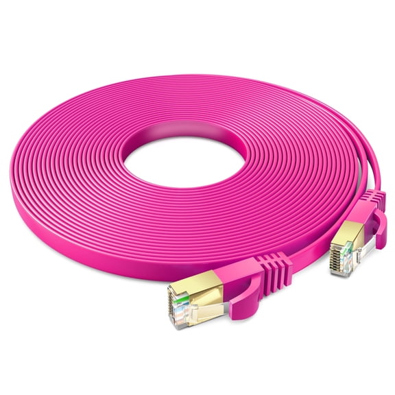 Ethernet Cable 25ft, (Pink) - Cat7 High-Speed LAN Cords for Gaming, Streaming, Router, Modem, PC, PS5, Xbox - Slim & Durable Design (25 Feet)