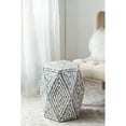 thumbnail image 2 of CC Home Furnishings Hexagon Pedestal Capiz Inlay Accent Stool - 18" - Black and White, 2 of 9