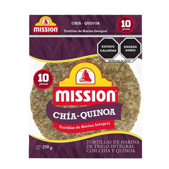 Tortillas de harina de trigo Mission con chía y quinoa 250 g