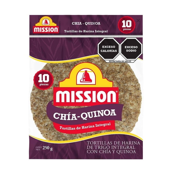 Tortillas de harina de trigo Mission con chía y quinoa 250 g