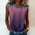 thumbnail image 2 of Trgacdwlo Womens Tank Top Tie Dye Crew Neck Womens Sleeveless Shirts Color Block Summer Vintage Tops for Women, 2 of 7