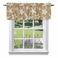 thumbnail image 2 of Retro Brown Starfish on Linen Valances for Windows,Kitchen Valance Rod Pocket Short Curtain, Underwater World Valance Curtain Window Valances for Bedroom Bathroom Living Room 60x18in, 2 of 9
