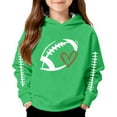 thumbnail image 4 of Fiaer Sweatshirts for Kids Game Day Hooded Sweatshirt Heart Football Graphic Hoodies Pullover Tops,Size 3-14 Years Green 130, 4 of 4