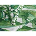 thumbnail image 4 of Leaf Bedspread Set Queen Size, Romantic Holiday Island Hawaiian Banana Trees Watercolored Image, Quilted 3 Piece Decor Coverlet Set with 2 Pillow Shams, Dark Green and Forest Green, by Ambesonne, 4 of 5