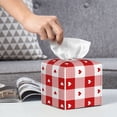 thumbnail image 6 of Lsque geometric with hearts Printed Tissue Box Cover Holder, Facial Paper Organizer Dispenser,Square with Bottom Belt, PVC Leather Decorative Organizer, 6 of 7