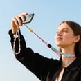 thumbnail image 3 of 7.48-Inch Acrylic Heart & Star Phone Charm Strap – Universal Wrist Lanyard with Secure Metal Hook, 3 of 4