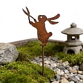 thumbnail image 1 of Rusted Metal Bunny Garden Stakes Markers Outdoor Patio Planter Decor For Easter Spring, 1 of 6