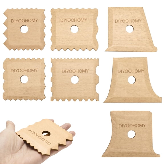 7 Pcs Pottery Ribs Foot Shaper Trimming Tools Clay Texture Ribs Mud Throwing Clay Ceramic Pottery Smoothing Shapes Sculpting Carving Wooden DIY Supplies